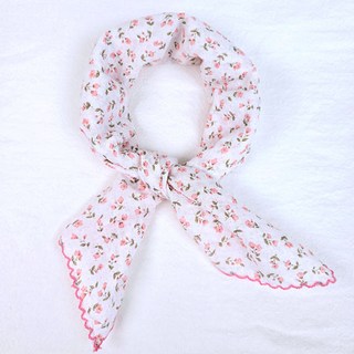 무지 면 레이스 손수건 스카프+링 세트 핀코트 쁘띠 손수건