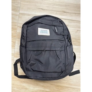 新款韓版三件套尼龍後背包 B10477 15.6吋純色電腦包, CLEVER黑色(單後背包)