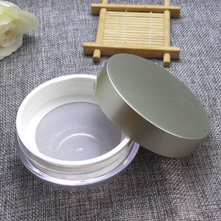 桃園有貨 蜜粉盒 分裝盒 散粉盒 空盒 沾粉盒 30g帶粉撲彈力網定妝蜜粉盒, 1個, 散粉盒30g