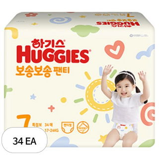 하기스 2024 매직컴포트썸머 팬티형 기저귀 남여공용, 7단계, 34매