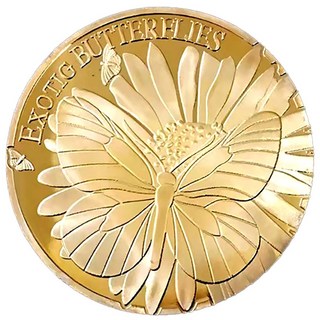 牙仙子金幣 星座金幣 鍍金紀念幣 兒童換牙禮物 許願幣 20款, 蝴蝶-牙仙子金幣, 1個