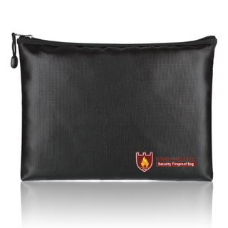 방화 및 방수 보호 지갑 문서 가방 안전 보관백 (34x25CM), 단독옵션, 블랙, 1개