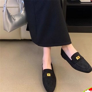 AOKADA 여성 로퍼 심플 단화 스웨이드 스트랩 키높이 로퍼 구두 플랫슈즈