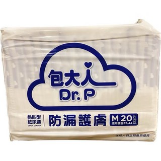 Dr. P 包大人防漏護膚黏貼型紙尿褲M號 (適用腰圍32-44吋) 20片, 80片, 1箱
