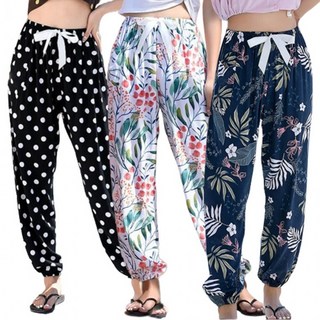 2500배송 꽃무늬 여성 조거팬츠 여성바지 여름 배기 바지 밴딩 팬츠 일바지
