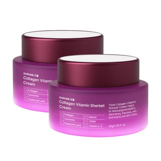 듀룸 비타민 샤베트 크림 - 주름개선 콜라겐 리포좀비타민C 레티놀 PDRN 히알루론산 비타민E 함유 - 저자극 수분 진정 기미크림, 2개, 50ml