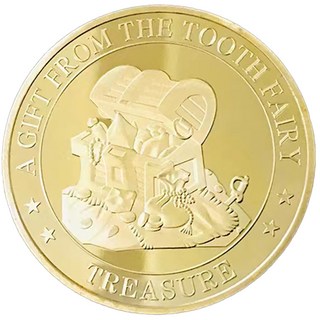 牙仙子金幣 星座金幣 鍍金紀念幣 兒童換牙禮物 許願幣 20款, 寶藏-牙仙子金幣, 1個