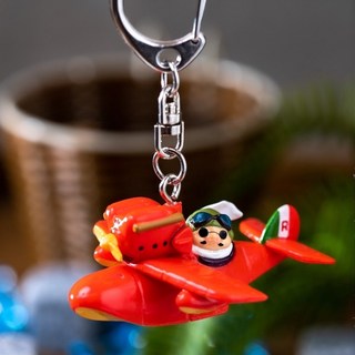 吉卜力造型立體鑰匙圈 - 小白龍貓玉米 龍貓 小桑面具 鳥籠吉吉 紅豬飛行艇 魔女宅急便 魔法公主, 1個, 波魯克Savoia飛行艇