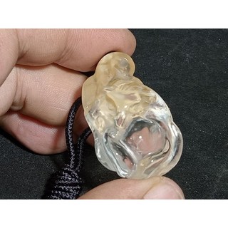 水晶兔毛九尾狐吊墜項鍊010407