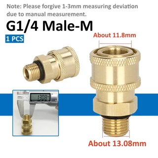 구리 1/4 "3/8" "자동차 세탁기 퀵 커넥터 고압 어댑터 물총 조인트 커플러 정원 관개 용 링, 09 (S)1l4 Male-M(Brass)