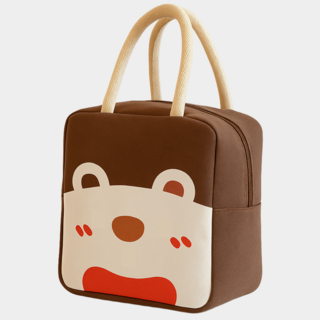 미니 보온 보냉백 경량 도시락 가방, 브라운베어