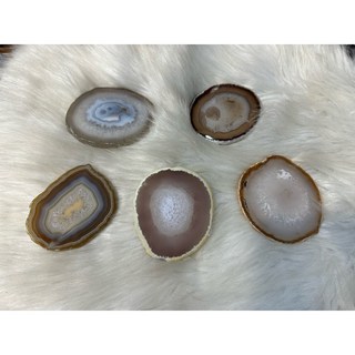 瑪瑙片水晶片擺件，天然瑪瑙水晶裝飾品，桌面擺設，提升空間質感，獨特紋理，送禮佳品, 1個, 5,有晶洞 帶皮 手感