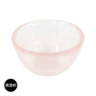 廣田硝子 復古櫻花花瓣玻璃清酒組 (德利豬口酒瓶清酒杯) 日本製特價, 1個, 清酒杯, 粉紅色