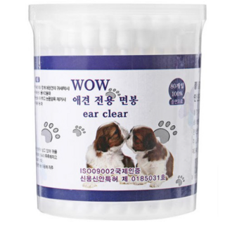 와우 반려동물 전용 면봉, 4개, 80개입