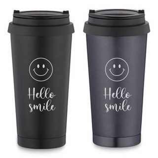 스텐텀블러 종합 기념품 답례품 졸업 입학 체육대회 운동회 개업 집들이 선물, 엘르카토 헬로스마일스텐텀블러, 1개, 450ml