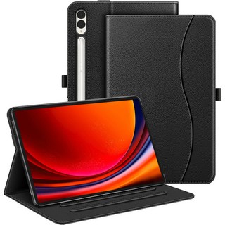 고랩 갤럭시탭 북커버 가죽 케이스 잉그론, 올블랙, 1개