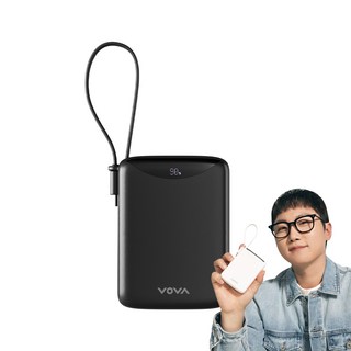 보바 고속충전 일체형 대용량 보조배터리 22.5W 20000mAh, 블랙, VA-122