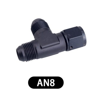 알루미늄 플레어 티 피팅 AN4 AN6 AN8 AN10 AN12 남성 4 6 8 10 12 AN 여성 회전 사이드 어댑터 블랙, 1개