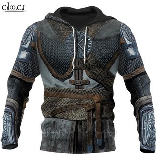 블랙 회색 후드 집업 cloocl viking armor tattoo hoodie 3d