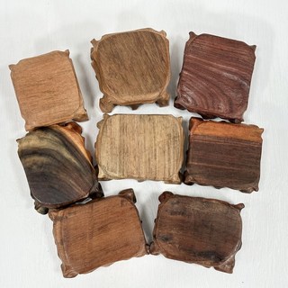 御古齋 花梨木展示底座 天然實木一體成型 不規則原木風格藝品擺設, 小四方形, Brown