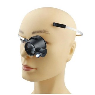 비엘스키 시계 제조 수리 도구 LED 라이트 안경 렌즈 15X 루페 돋보기, 1개, 헤드밴드돋보기BL04259