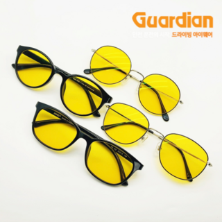 야간 운전 안경 국산 가디안 렌즈 특허 다양한안경테 빛번짐 눈부심 방지 블루라이트차단 보안경 선글라스, 철테동글이, 블랙로즈골드, Y2(오렌지색), 1개, 혼합색상