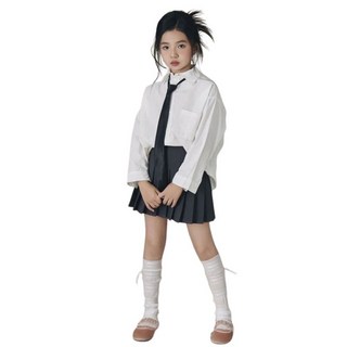 삐삐네옷가게 키즈 여아 블랙타이 셔츠 스커트룩