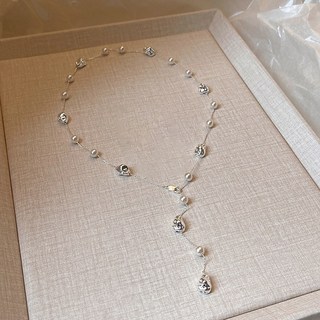鴻利首飾廠 不規則人造珍珠項鏈 女款簡約小衆百搭鎖骨鏈 時尚輕奢高級感飾品