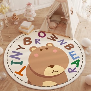 寶寶抓週地毯一週歲生日抓鬮毯圓形裝飾親膚爬行毯水晶絨地毯代發, 幼稚甜糖-圓
