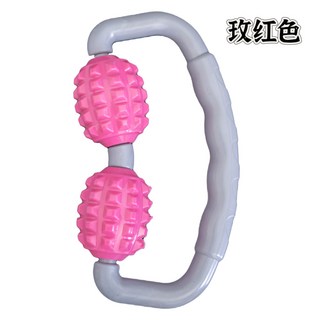 按摩滾輪 肌肉放鬆 穴道按摩 頸肩背按摩 輕巧便攜 舒緩疲勞, 玫紅色, 1個