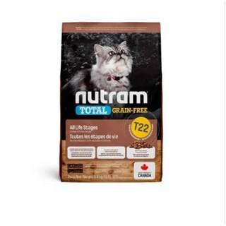 Nutram 紐頓 無穀全能貓 T22 挑嘴全齡貓 貓乾糧, 1個, 5.4KG, 5.4kg, 雞肉+火雞