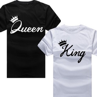 艾咪E舖 獨家配對情侶裝T恤 純棉短T 潮流草寫KING 班服情侶裝【Y0064】