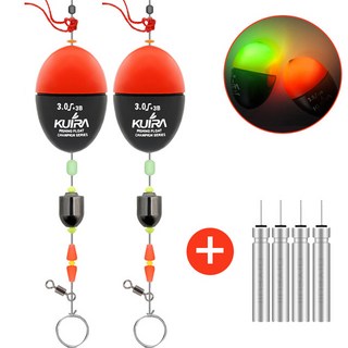 쿠이라 바다 전자 구멍찌 세트 5초채비완성, 2개, 레드 1.0호