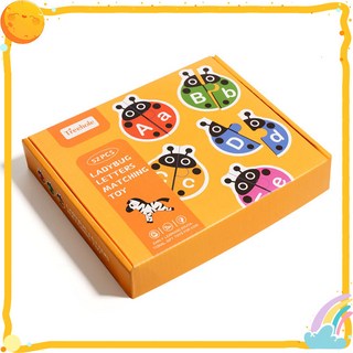 單詞配對玩具卡片 字母認知 拚單詞 英文單字 動物單詞 兒童拚單詞遊戲 學習26個英文字母卡片 啟懞早敎 對對碰桌遊, 1個, SD瓢蟲字母配對