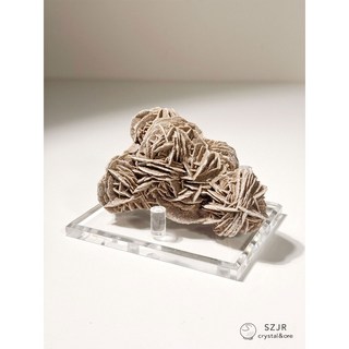 石至晶日 高品 繁花綻放球形 內蒙戈壁沙漠玫瑰原礦 DR5 附贈底座 沙漠玫瑰石 原礦擺件, 1個