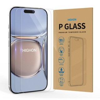 하이온 아이폰16 프로 맥스 P글라스 액정보호 풀커버 플러스 강화유리 필름 1+1매, 2개