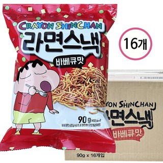 짱구 라면스낵 바베큐맛, 90g, 16개