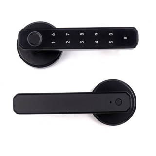 室內門專用 免開孔替換 AI智能辨識, DIY自行安裝, 日品店電子鎖密碼指紋鑰匙三合一