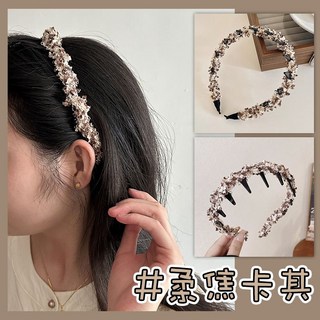 人魚朵朵 韓系兩用帶齒髮箍 秋冬防滑瀏海髮箍 可調鬆緊洗臉髮箍 豹紋卡其多色選