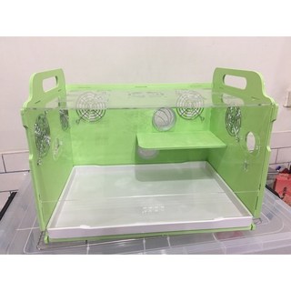 三隻小豬寵物用品 倉鼠6.0生態板單層抽屜別墅水晶籠-大號(空籠)40*30*25, 1個