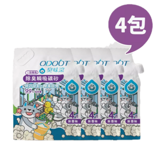 臭味滾 除臭瞬吸礦砂 4kg*4包 (貓砂、礦砂、除臭、低粉塵), 4kg, 4個, 無香
