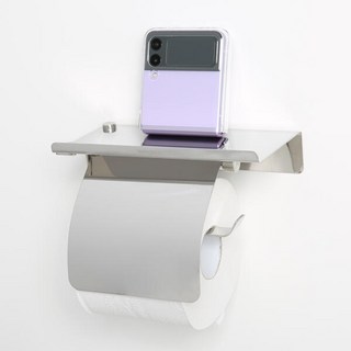 완겔 무타공 욕실 선반형 휴지걸이 접착식 스텐 재질 벽손상 없는 설치 강력 접착식 GJ-Z172-KM, 골드, 1개