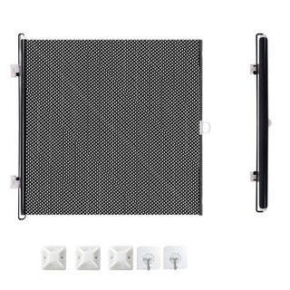 網圍欄 折疊護衛可伸縮柵欄門 經久耐用護欄帶鉤子黑色嬰兒安全防護門陽台laiwc, 50*125cm  需要宅配