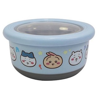 吉伊卡哇 304不鏽鋼隔熱碗 700ml 餐碗，烏薩奇小八貓三色碗，密封止滑隔熱, 1個, 藍色大頭