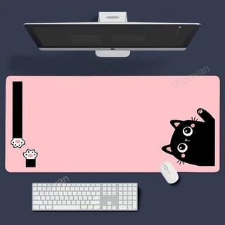 게이밍 장패드 고양이 캐릭터 마우스패드 방수코팅 400X900X3MM, 1개, 핑크색