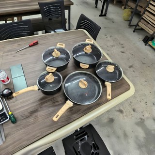 跨境鍋具套組花崗岩家用三件套麥飯石五件套不粘鍋廚房炒鍋湯鍋, 1個, 97cm