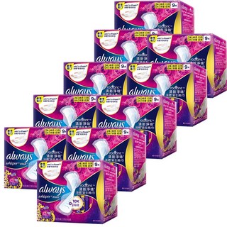 Always Whisper Radiant 導管式衛生棉/靠墊 24公分 9片裝, 10套, 9個裝