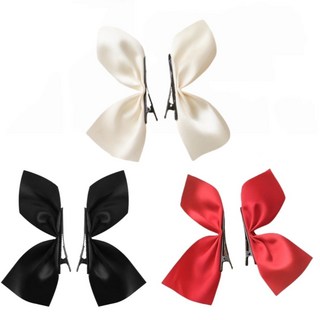 더쏠 옆머리 포인트미니 집게 리본핀