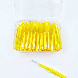 텔레스코픽 치과용 치간 브러시 사이 청소 구강 관리 교정 마이크로 0.6-1.5mm 박스당 60 개, 01 60pcs yellow