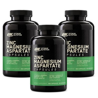 옵티멈 뉴트리션 ZMA 아연 마그네슘 아스파르테이트 180정, 3개